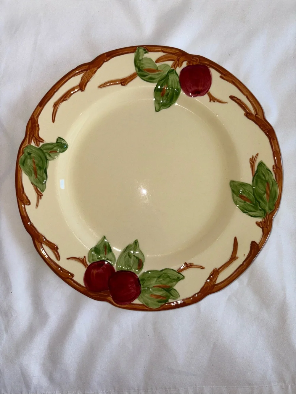 Franciscan Vintage Apple Dinner Plates Set of 4 Hand Painted 10” USA - As Is